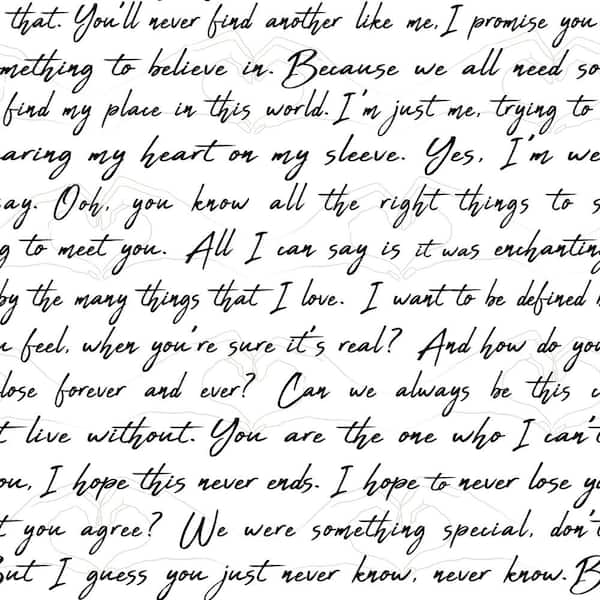 RoomMates Love Letters Ink Peel and Stick Wallpaper