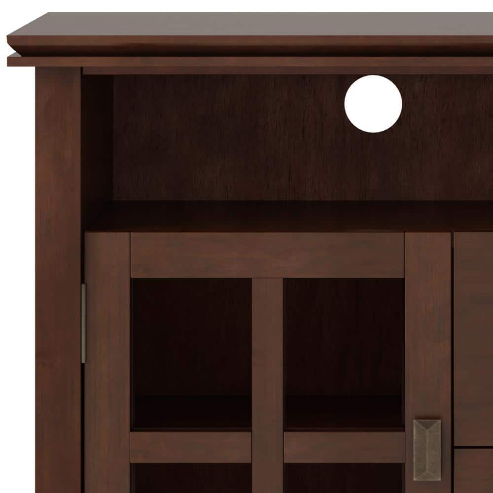 Russet Brown Solid Wood 48" TV Media Stand with Cabinets