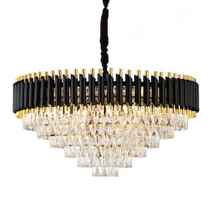 Clayton 16-Light Black and Gold Chandelier