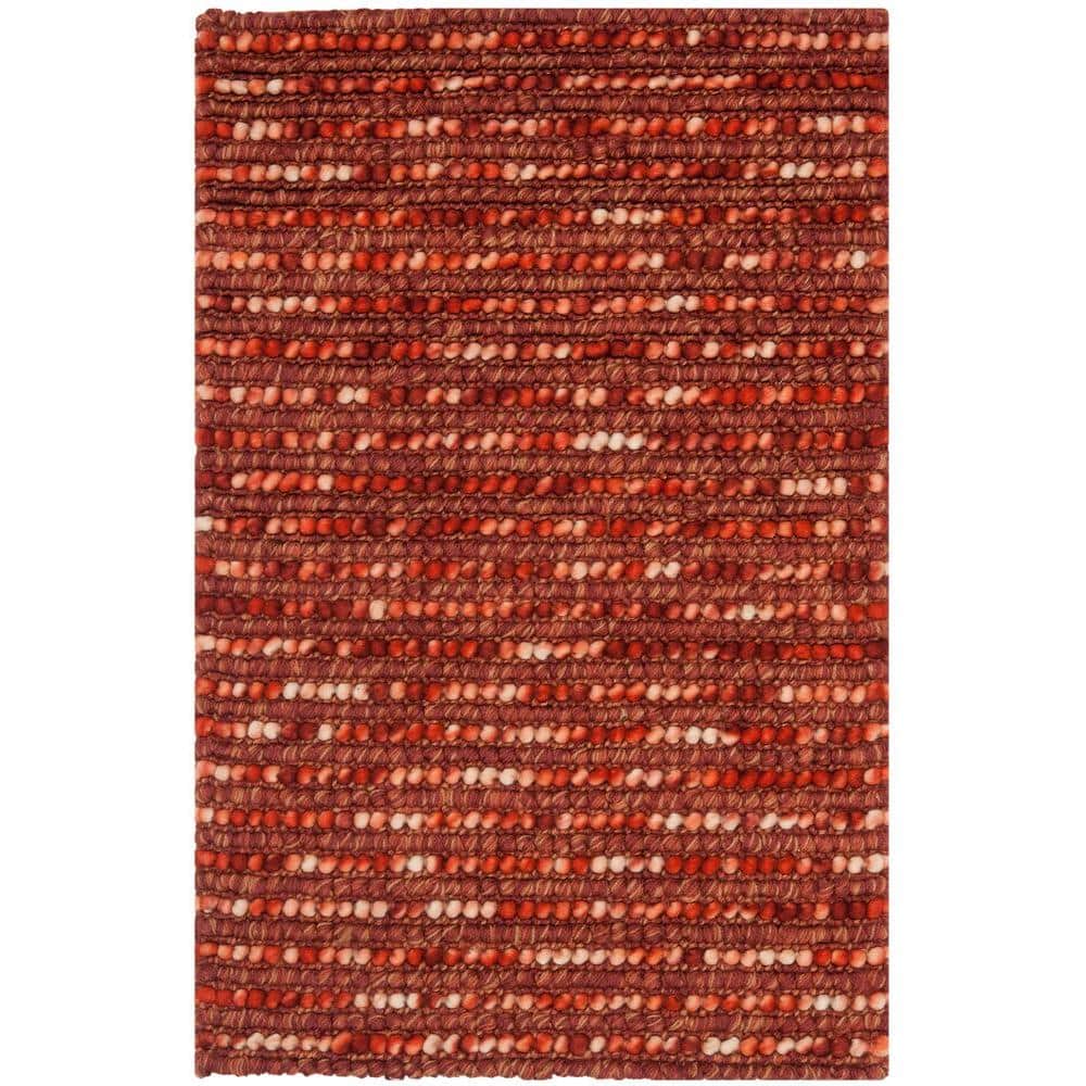 Rust Multi Hand-Knotted Wool Bohemian Area Rug