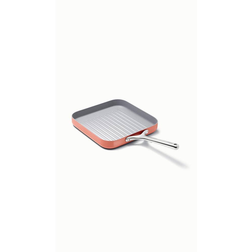 Perracotta 11" Nonstick Ceramic Square Grill Pan with Stainless Steel Handle