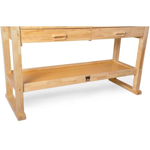 WEN 60 by 20 in. Heavy-Duty Rubberwood Workbench with 4 Drawers