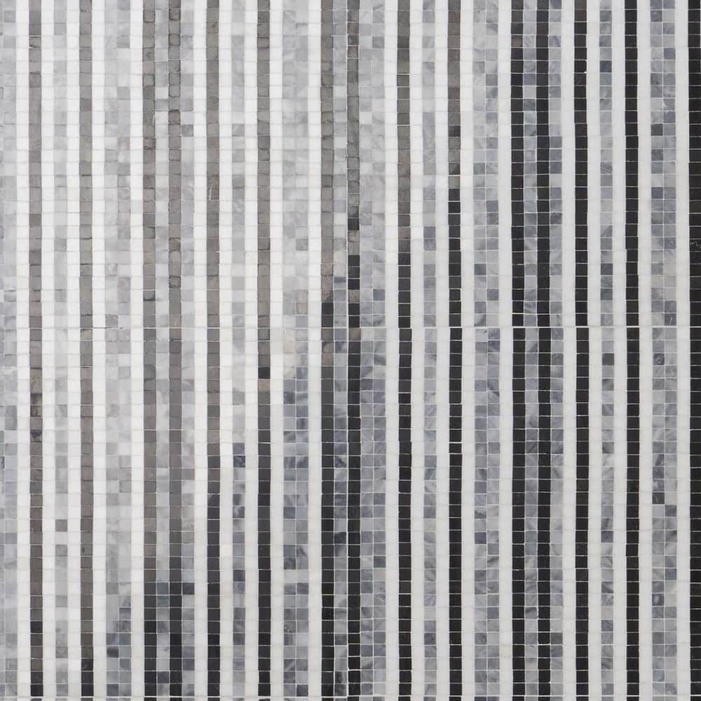 Minute Night Black 12 in. x 12 in. Polished Marble Floor and Wall Mosaic Tile (1 sq. ft./Each) price history on PriceWatchPro