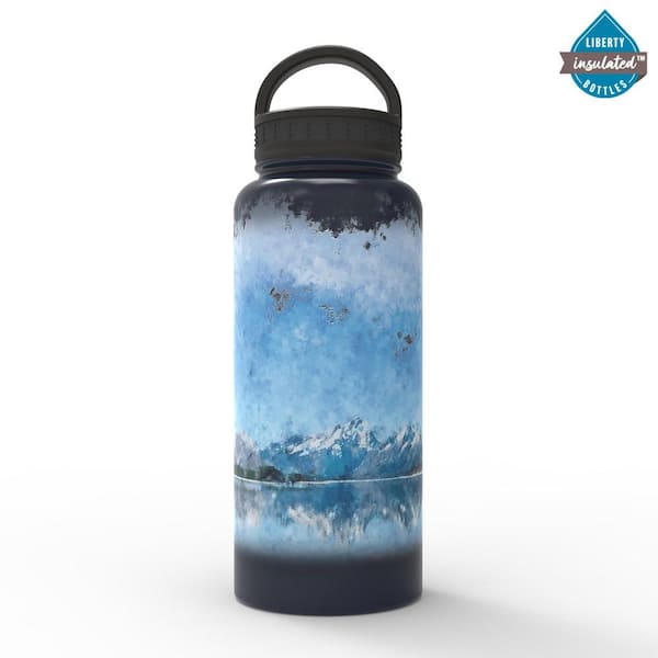 Liberty 32 oz. Mountainscape Deep Navy Insulated Stainless Steel Water  Bottle with D-Ring Lid DW3222401330DWDR - The Home Depot