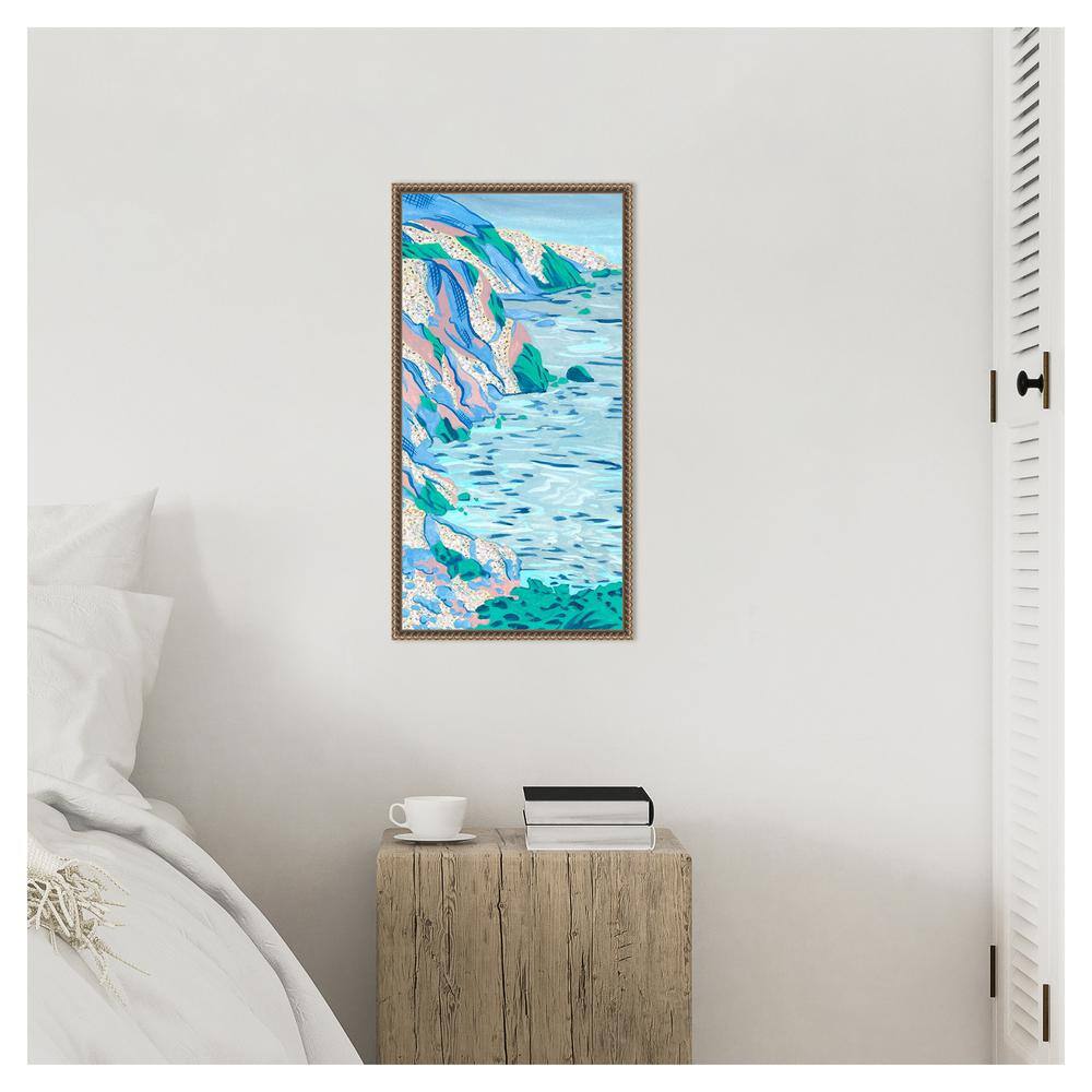 Ideal Vacation II Coastal Abstract Canvas Print with Bronze Frame