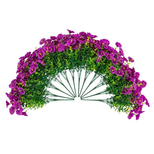 Nearly Natural 14 in. UV Resistant Artificial Morning Glory Bush