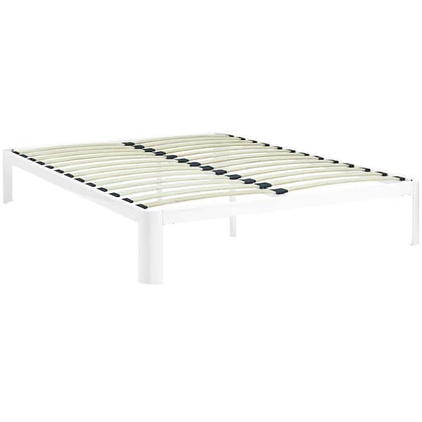 MODWAY Corinne White Full Bed Frame