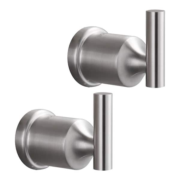 ARCORA Bathroom Wall Mounted Knob Robe/Towel Hook Stainless Steel in Brushed Nickel (2-Pack)
