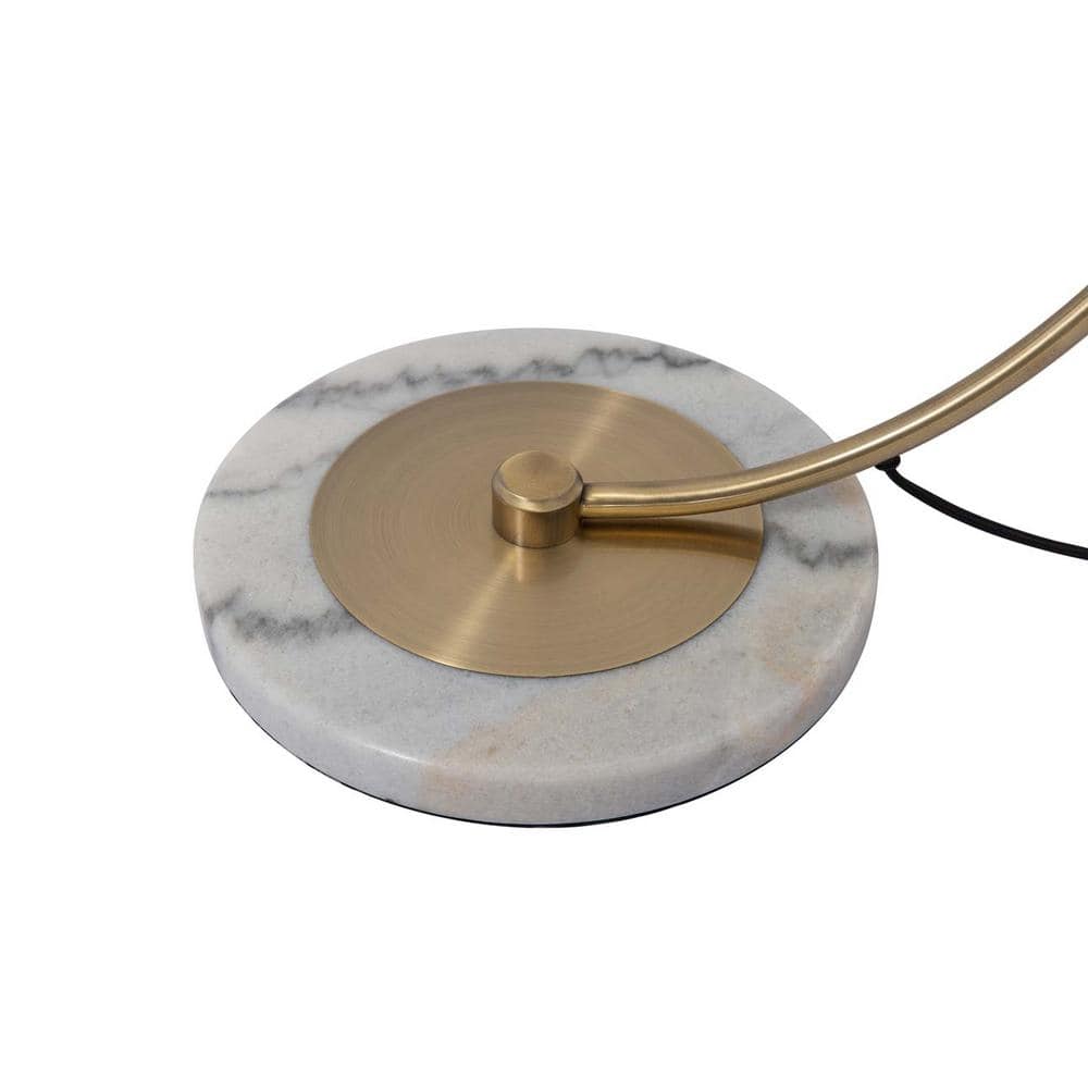 Luna Bella 88" Weathered Brass Arc Lamp with White Steel Shade