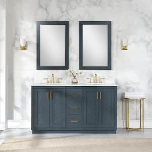 Maribella 24 in. W x 36 in. H Rectangular Wood Framed Wall Bathroom Vanity Mirror in Classical Blue