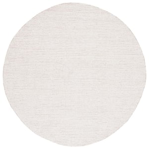 Abstract Ivory/Beige 8 ft. x 8 ft. Speckled Round Area Rug