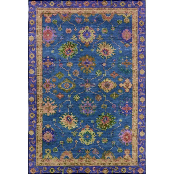 Mayfield Premium Machine Washable Abstract AMF2046 Blue 9 ft. x 12 ft. Area Rug