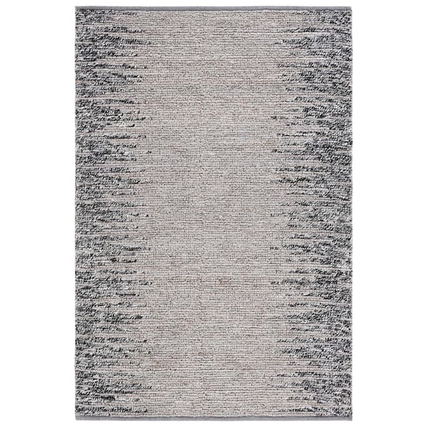SAFAVIEH Natural Fiber Gray/Black 5 ft. x 8 ft. Transition Marle Area Rug