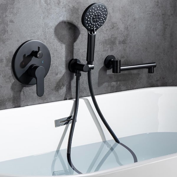 Staykiwi Single Handle 3 -Spray Shower Faucet 2.5 GPM with Pressure Balance Anti Scald in Matte Black