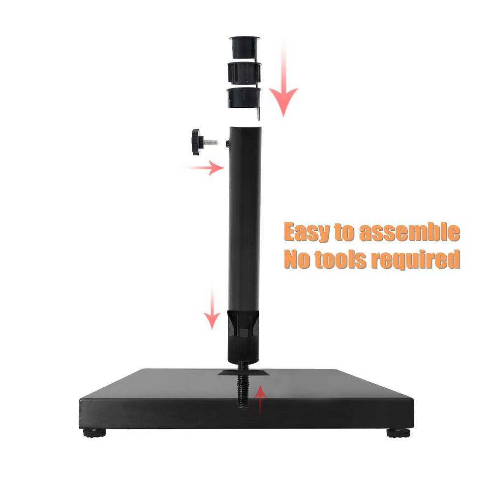 40 lbs Black Concrete and Steel Square Parasol Base