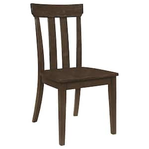 Rich Brown Dining Chair with Slatted Back and Wire Brushed (Set of 2)