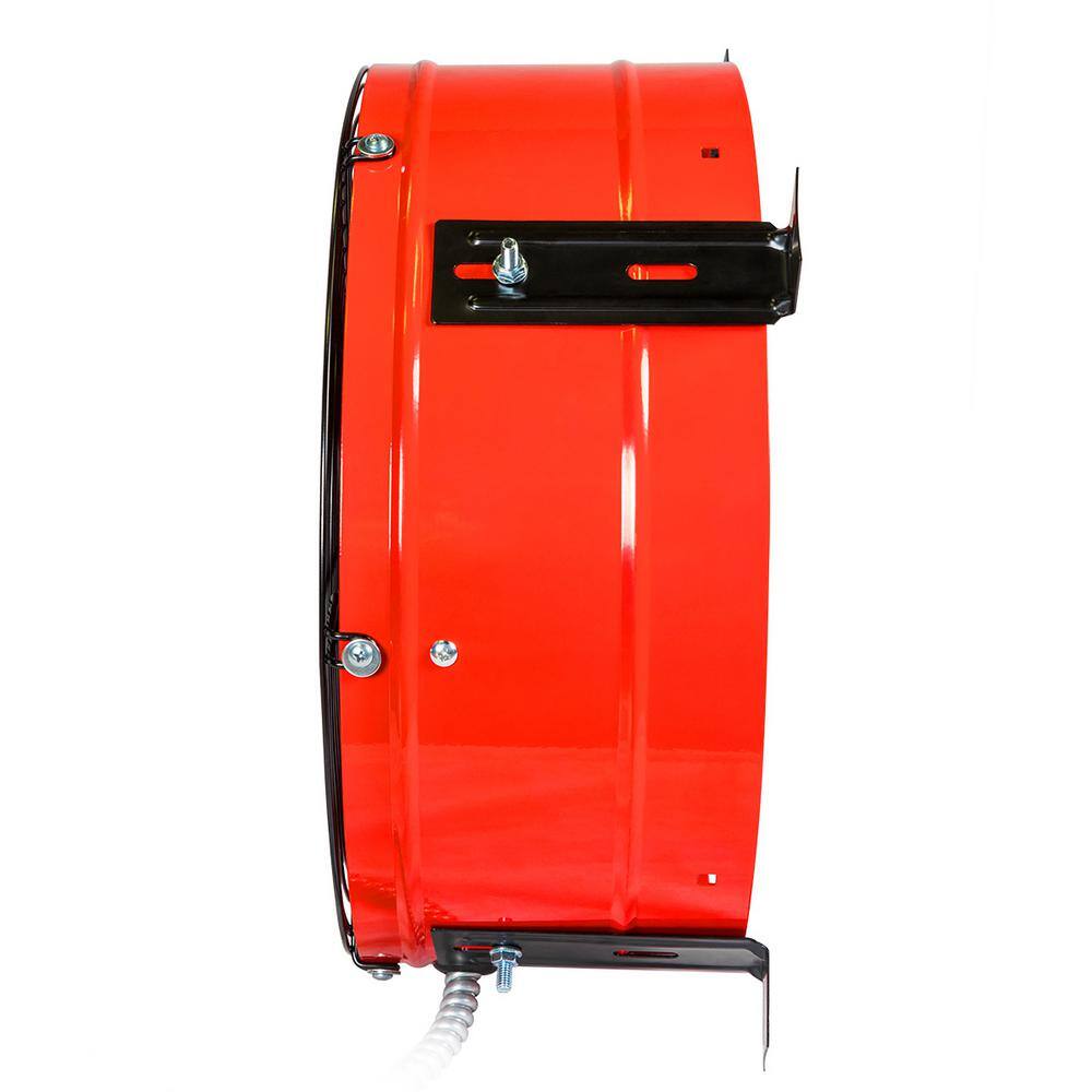 Red and Black Galvanized Steel Roof Mount Attic Fan