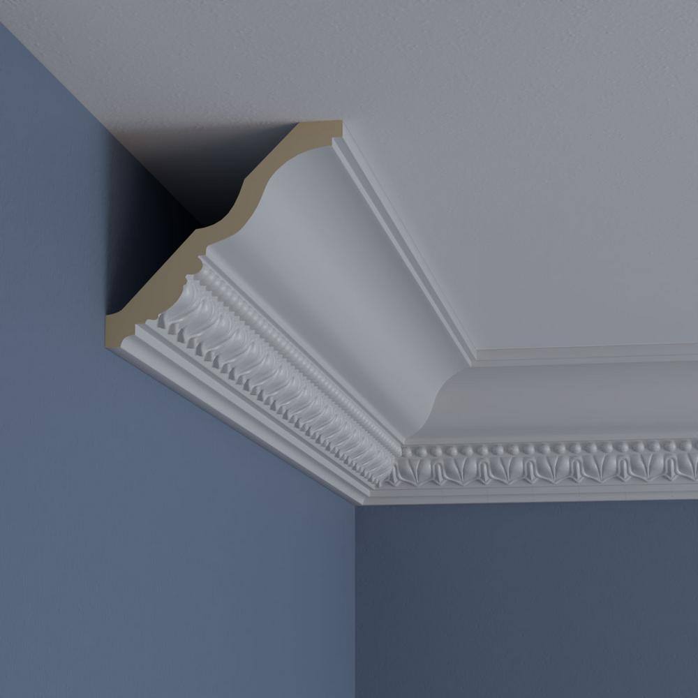 Primed White Geometric Polyurethane Crown Moulding Sample