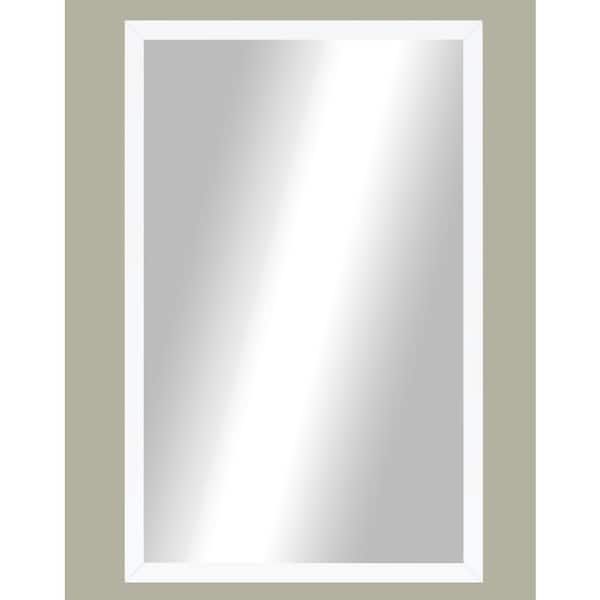 Large Rectangle Matte White Modern Mirror (44.25 in. H x 32.25 in. W)
