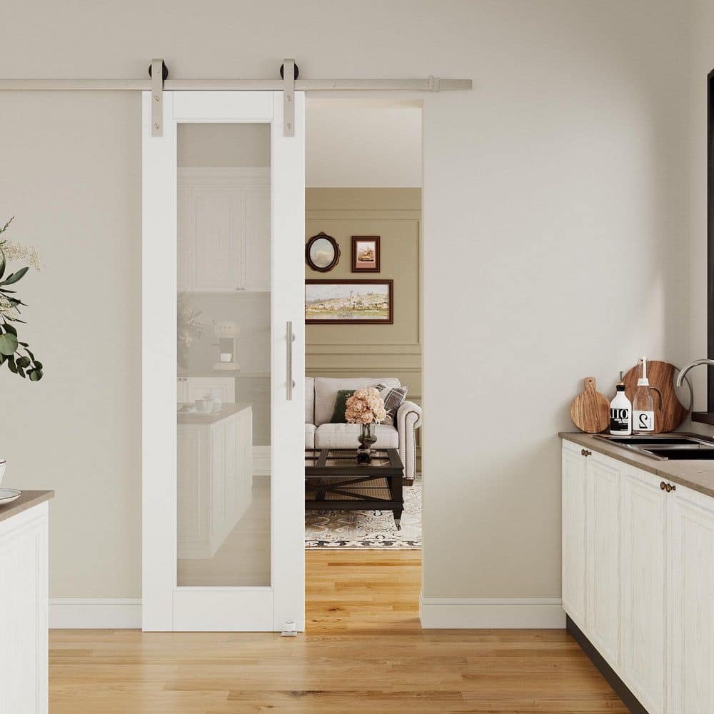 ARK DESIGN 24 in. x 80 in. 1 Lite Tempered Clear Glass White Primed ...