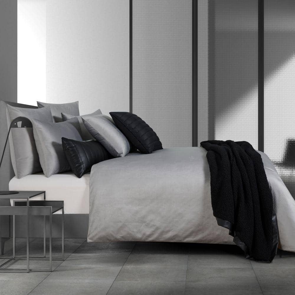 Valletta 3-Piece Grey Polyester Full/Queen Duvet Cover Set