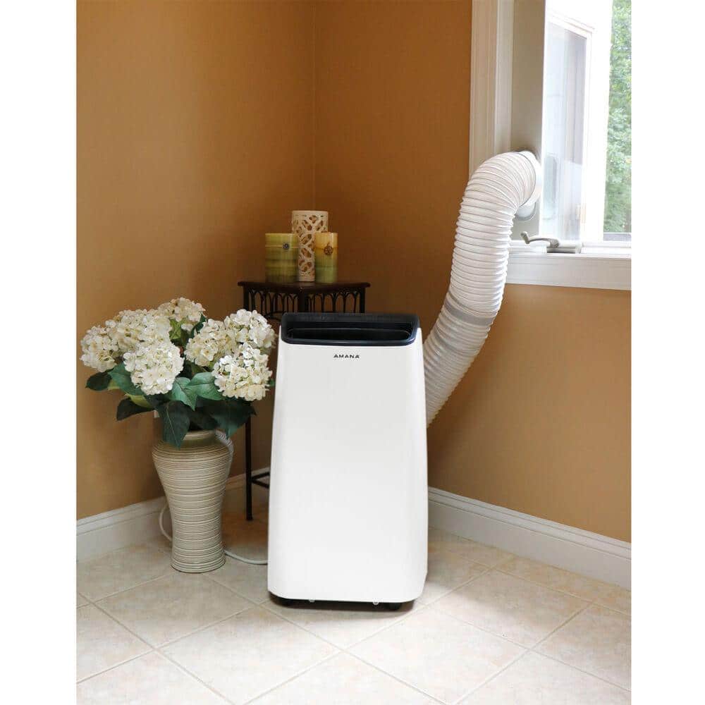 Amana 12000 BTU White and Black Portable Air Conditioner with Remote
