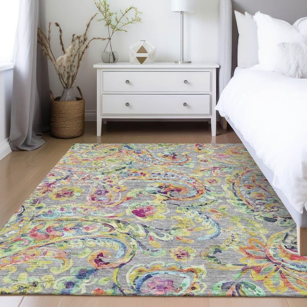 Chantille Machine Washable Indoor/Outdoor Abstract ACN834 Gray 9 ft. x 12 ft. Area Rug