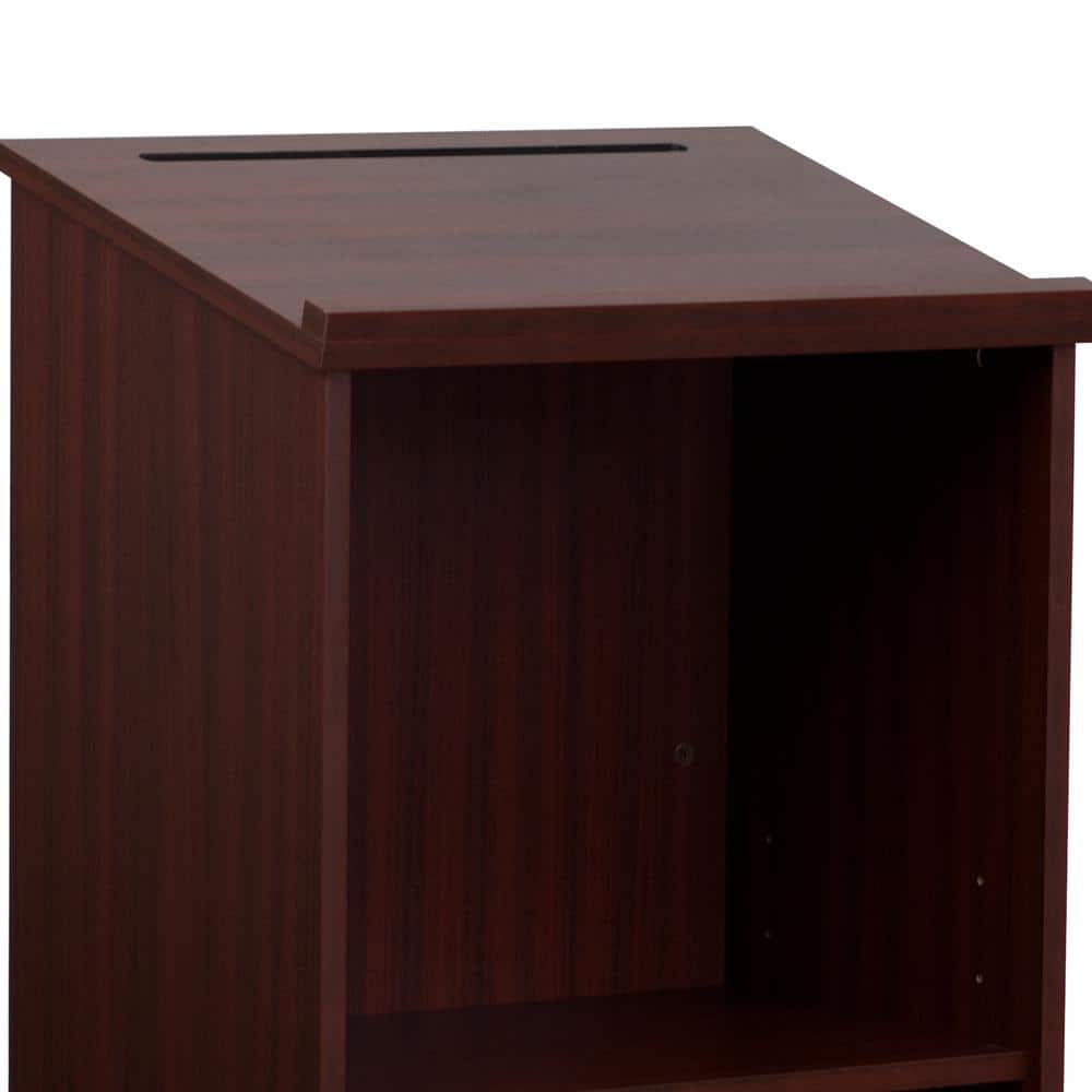Mahogany Finish Adjustable Shelf Standing Lectern