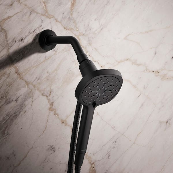 Ashan 3-Spray Wall Mount Handheld Showerhead 1.75 GPM in Matte Black