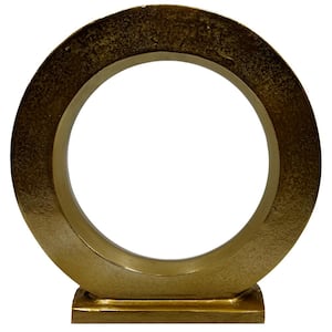 15 in. Decorative Aluminum Circular Sculpture in Gold