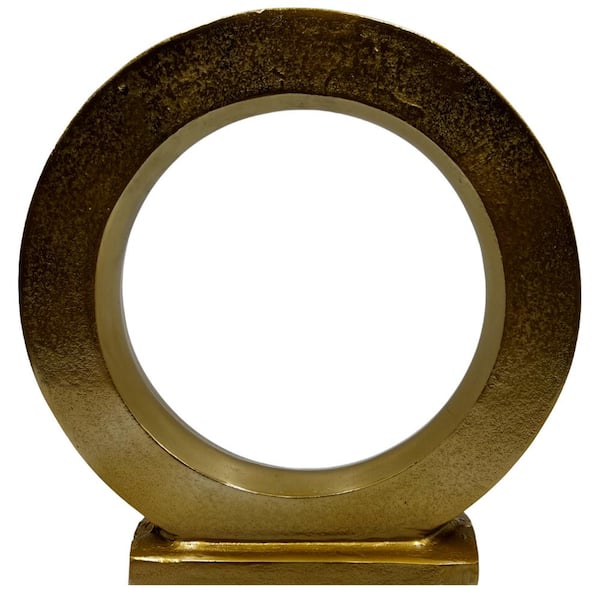 castellousa 15 in. Decorative Aluminum Circular Sculpture in Gold