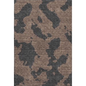 Mayfield Premium Machine Washable Abstract AMF975 Chocolate 10 ft. x 14 ft. Area Rug