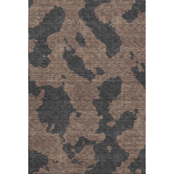 Mayfield Premium Machine Washable Abstract AMF975 Chocolate 10 ft. x 14 ft. Area Rug