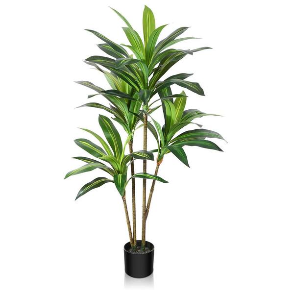 Cubilan 48 in. Green Artificial Dracaena Tree Centerpieces in Pot ...