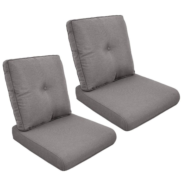 Opohoro ArcoBay 22 in. x 25 in. x 4 in. 4-Piece Deep Seating Outdoor Lounge Chair Replacement Cushion Set in Gray