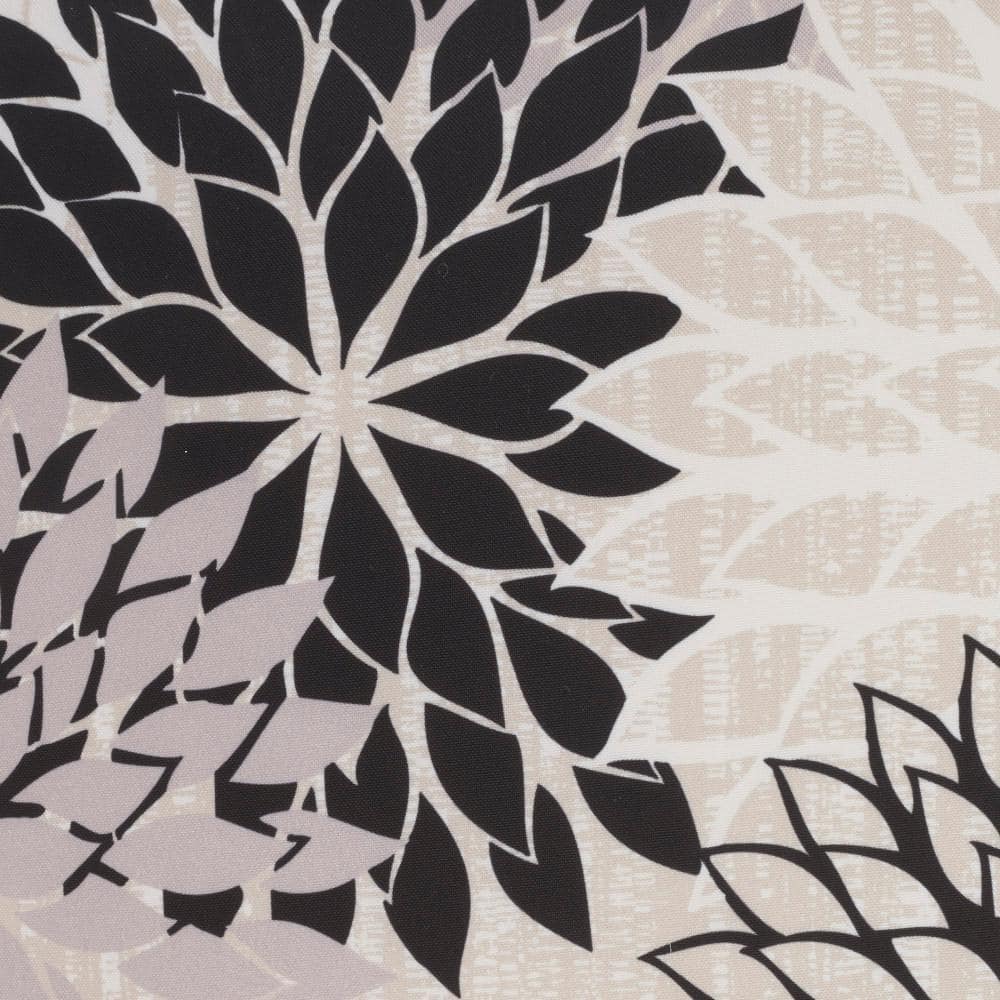 Aloha Black and White Floral 20" Square Outdoor Throw Pillow