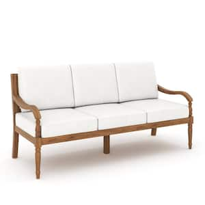 Savannah White Linen Outdoor Sofa with White Cushion