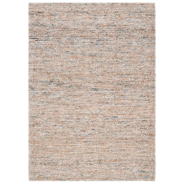 SAFAVIEH Bohemian Natural/Blue Doormat 3 ft. x 5 ft. Gradient Solid Color Area Rug