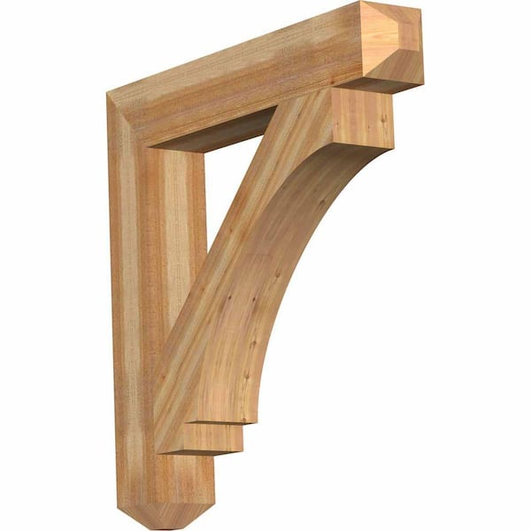 Ekena Millwork 6 in. x 38 in. x 38 in. Western Red Cedar Imperial Craftsman Rough Sawn Bracket