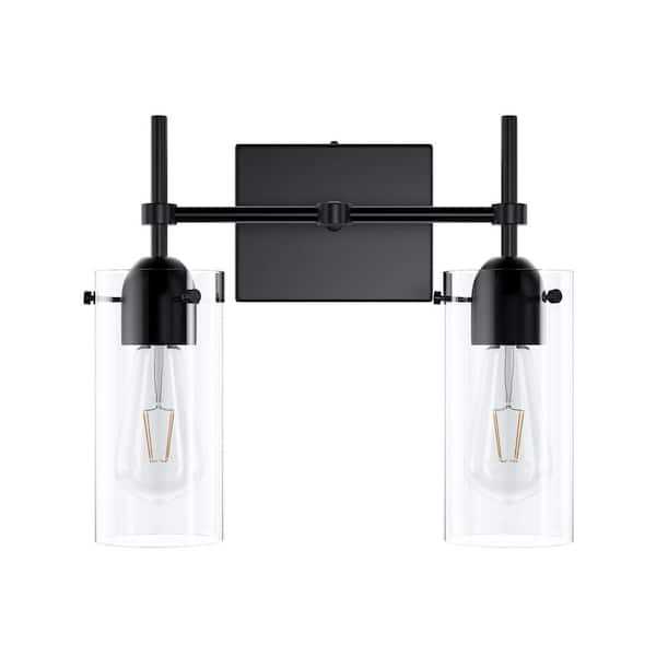 Aiwen 13.38 In. Industrial 2-light Dimmable Vanity Light With Clear 