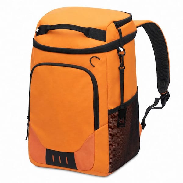 3 qt. Leak-Proof Double Insulated Beverage Jug Chest Soft-Side Cooler in Orange for Beach Travel Camping