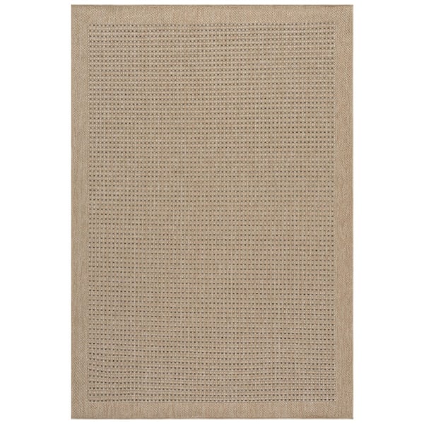 SAFAVIEH Sisal Performance 4 ft. x 6 ft. Natural/Beige Geometric Checkered Area Rug
