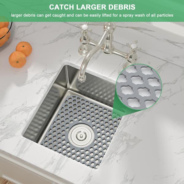 Unbranded 14x11 Silicone Kitchen Sink Bottom Grid in Gray
