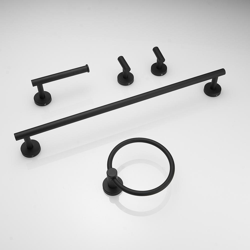 Matte Black Stainless Steel 5-Piece Bathroom Hardware Set