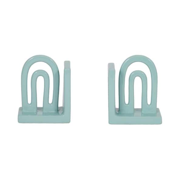 Liv & Skye Mint Green Ceramic Arch Bookends (Set of 2)
