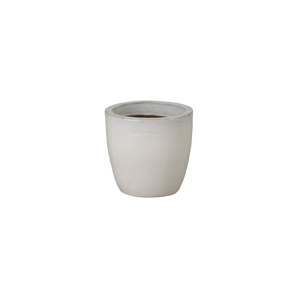 10 in. L x 9 in. H White Ceramic Round Planter with High-Fire Treatment price history on PriceWatchPro