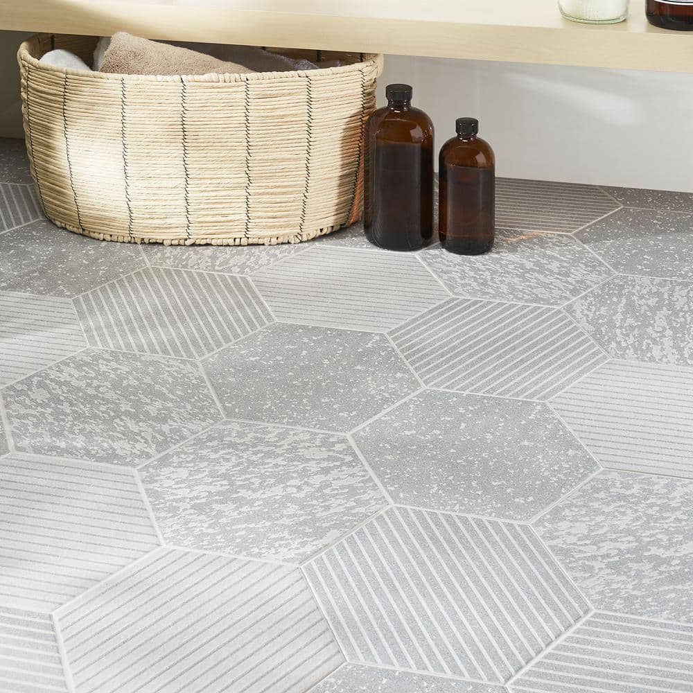 Gray Hexagon Matte Porcelain Wall and Floor Tile