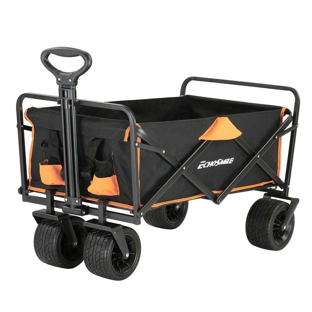8.67 cu. ft. Fabric Metal Frame 4-Wheeled Garden Cart, Collapsible Folding 