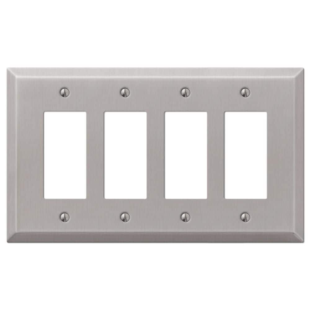 Oversized 4-Gang Brushed Nickel Decorator/Rocker Metal Wall Plate price history on PriceWatchPro