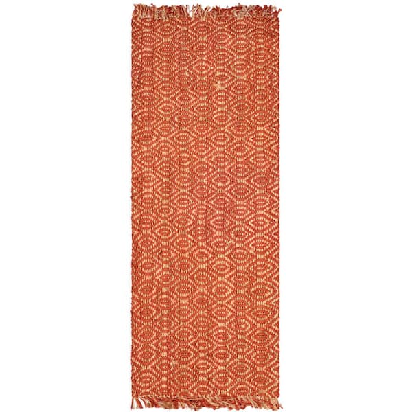 SAFAVIEH Natural Fiber Rust 3 ft. x 6 ft. Geometric Runner Rug